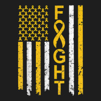 Distressed Fight Childhood Cancer Awareness American Flag T Shirt Classic T-shirt | Artistshot