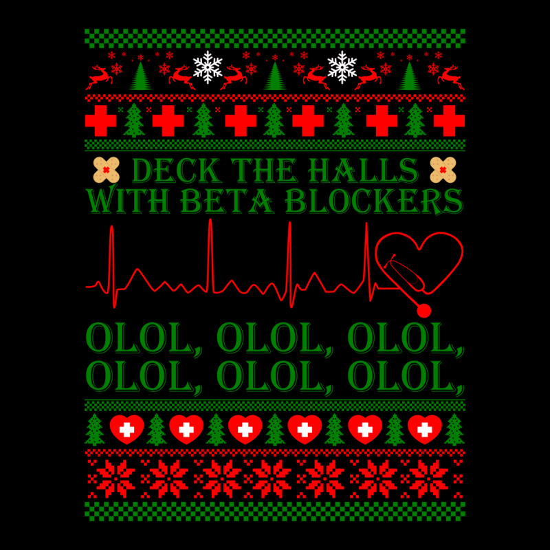 Deck The Halls Beta Blockers Nurse Christmas Ugly Sweater Women's V-Neck T-Shirt by MichaelAlavarado | Artistshot