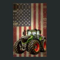 Farm Tractors Distressed Usa Flag Combine Tractor Farming Women's Triblend Scoop T-shirt | Artistshot