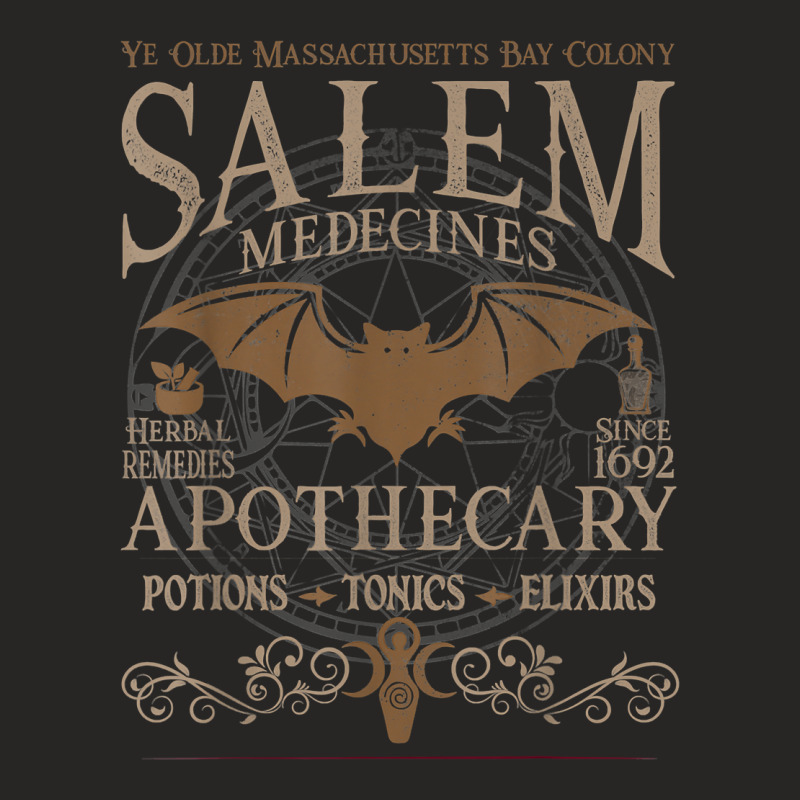 Salem Apothecary Herbalist Witch Wiccan Halloween  Beige T Shirt Ladies Fitted T-Shirt by caroldian | Artistshot