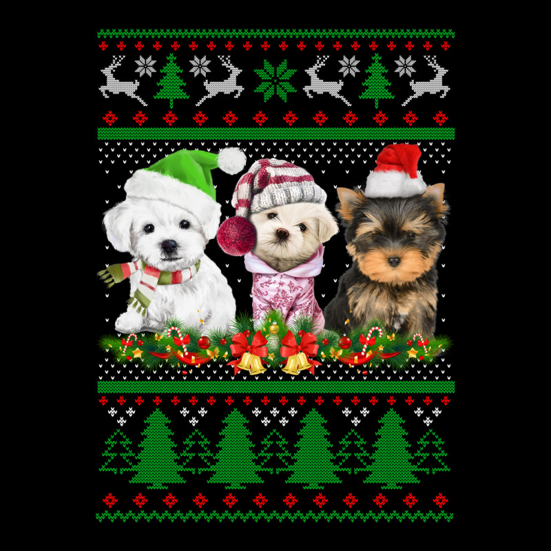 Three Yorkshire Terrier Christmas Cute Gift Pocket T-Shirt by KwadjelynSims | Artistshot