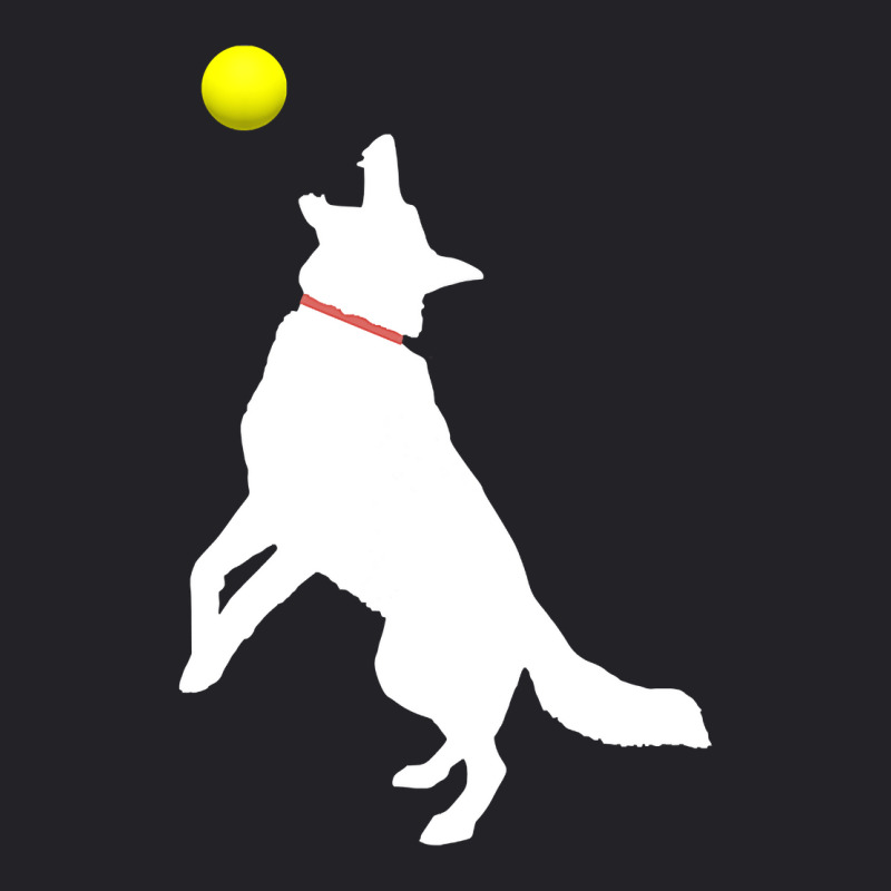 White German Shepherd Dog Gsd Catching Yellow Tennis Ball T Shirt Youth Tee | Artistshot