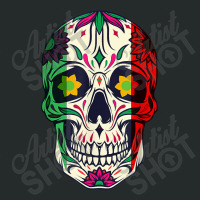 Skull Cinco De Mayo Sugar Skull Mexican Flag Stripes Calavera Women's Triblend Scoop T-shirt | Artistshot