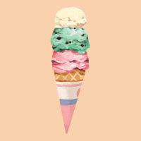 Vanilla Mint Strawberry Ice Cream Cone T  Shirt Three Scoops Of  Ice C Cropped Hoodie | Artistshot