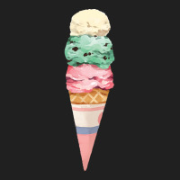 Vanilla Mint Strawberry Ice Cream Cone T  Shirt Three Scoops Of  Ice C Ladies Polo Shirt | Artistshot