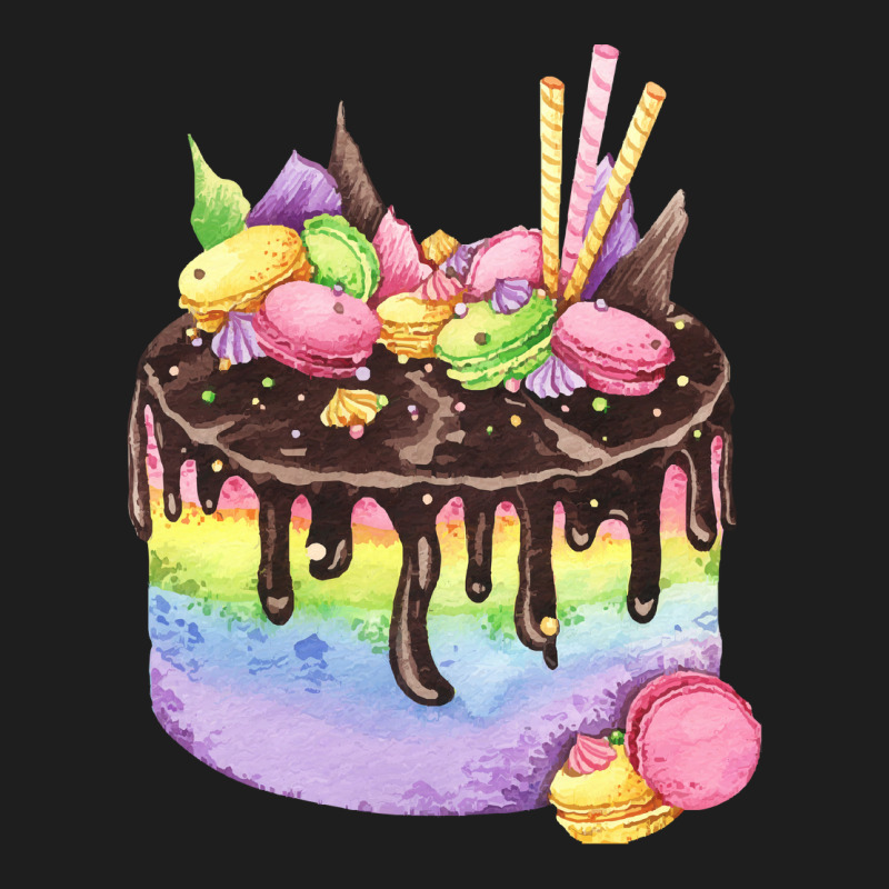 Whimsical Rainbow Birthday Cake T  Shirt Rainbow Chocolate Cake With M Classic T-shirt | Artistshot