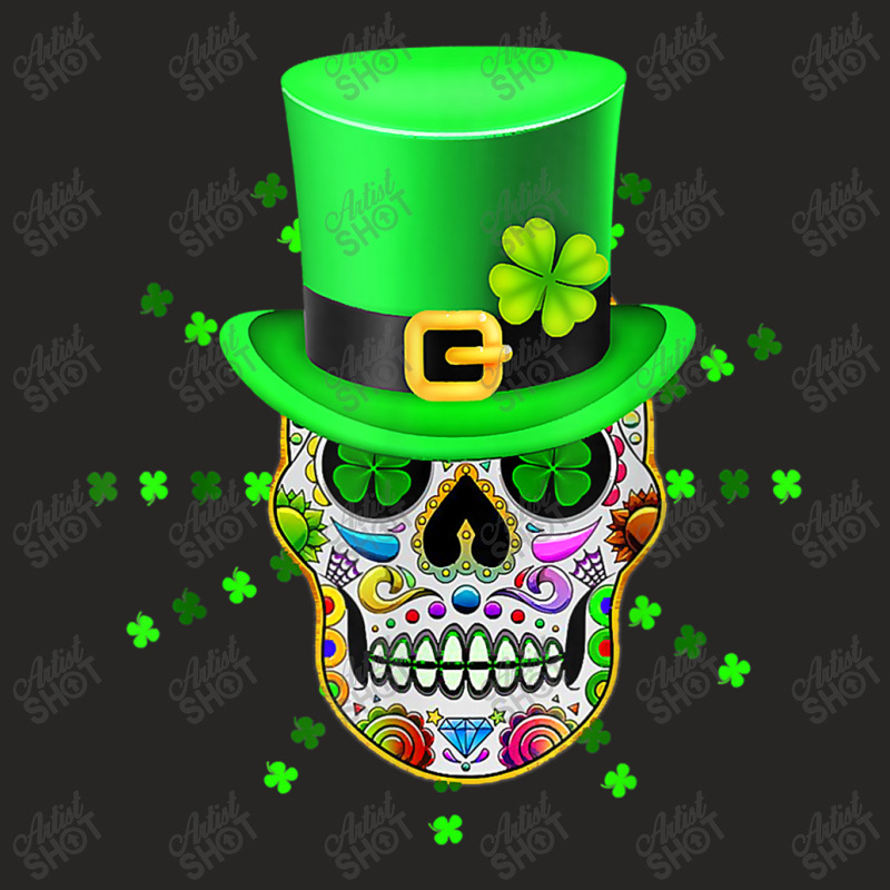 Skull Irish Sugar Skulls Paddys St Patricks Day Calavera Mexican 708 Ladies Fitted T-Shirt by criticizematter | Artistshot