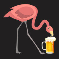 Flamingo Drinking Beer T-shirt Bird Lover Alcohol Party Tee T-shirt | Artistshot