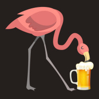 Flamingo Drinking Beer T-shirt Bird Lover Alcohol Party Tee Tank Top | Artistshot