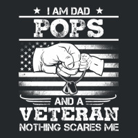 I'm A Dad Pop Veteran Nothing Scares Me Fathers Day Crewneck Sweatshirt | Artistshot