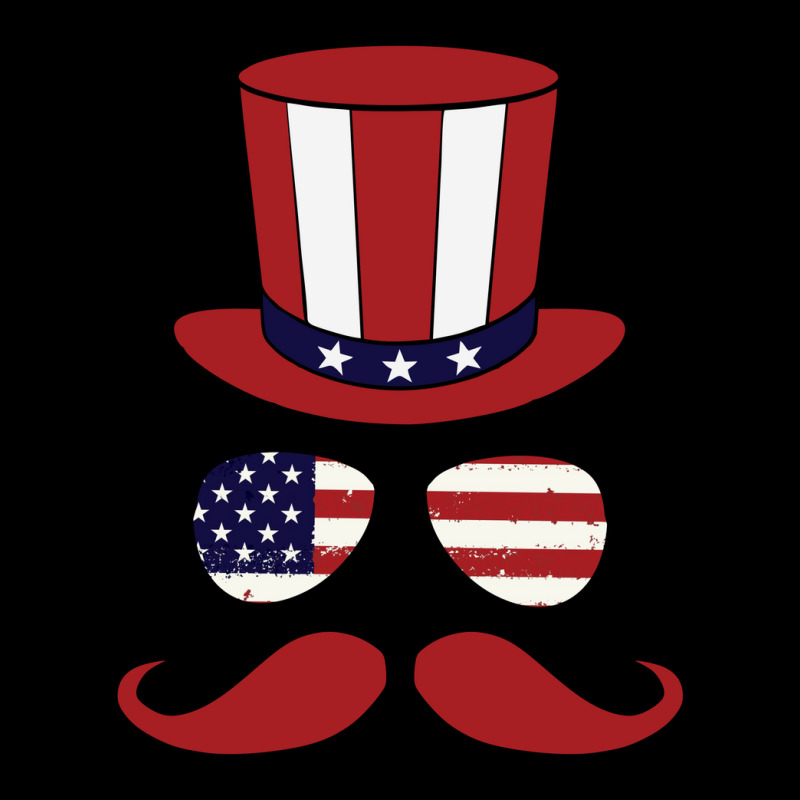 Top Hat - Sunglasses - Mustache - American Flag Patriotic Pocket T-shirt | Artistshot