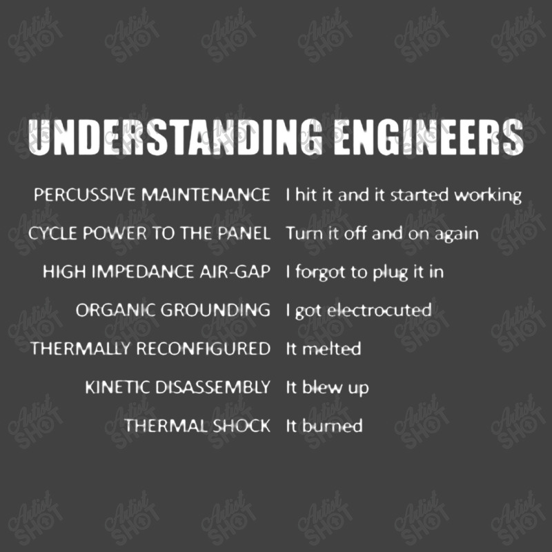 Understanding Engineers Percussive Maintenance Vintage T-Shirt by jeniperlopes | Artistshot