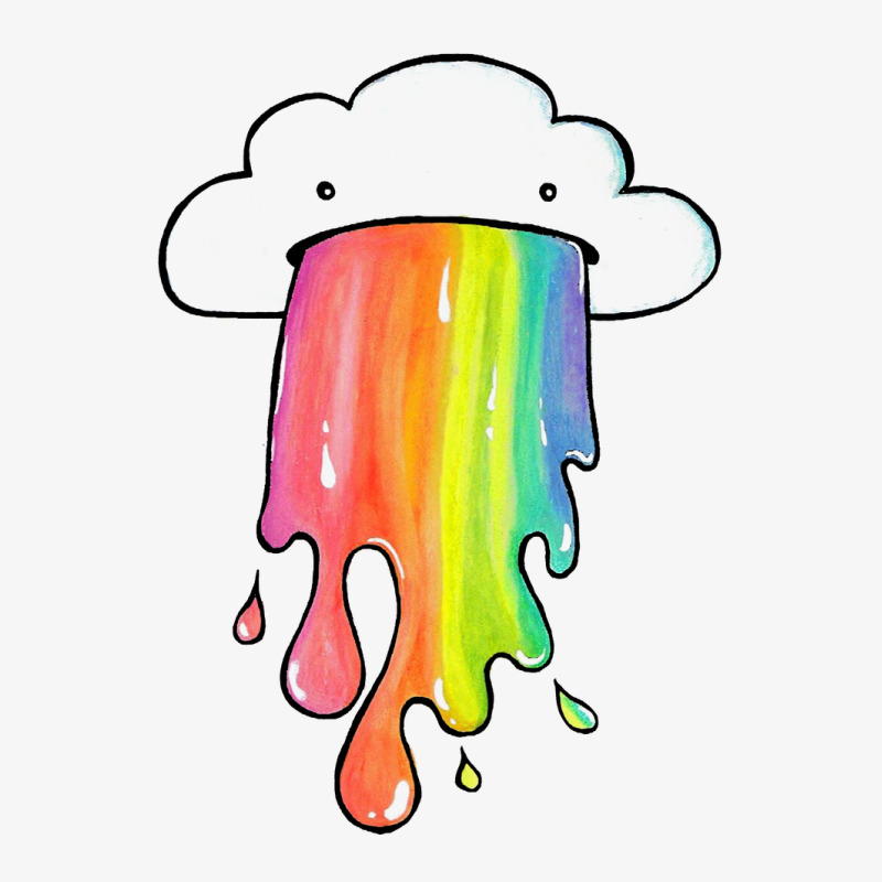 Cloud Overlay Rainbow Ladies Fitted T-Shirt by dikokazei | Artistshot