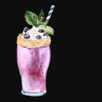 Blueberry Smoothie T  Shirt Blueberry Milkshake With Whipped Cream T Crop Top | Artistshot