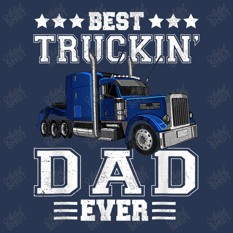 Trucker Best Truckin Dad Ever Big Rig Trucker Father's Day  108 Men Denim Jacket by urethrapricey | Artistshot