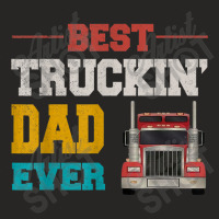 Trucker Fathers Day Best Truckin' Dad Ever Vintage Trucker Dad Ladies Fitted T-shirt | Artistshot