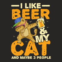 Cat Lover Pet T  Shirt I Like Beer And My Cat And Maybe 3 People T  Sh Ladies Fitted T-shirt | Artistshot