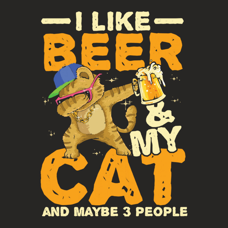 Cat Lover Pet T  Shirt I Like Beer And My Cat And Maybe 3 People T  Sh Ladies Fitted T-Shirt by thymeartiste | Artistshot