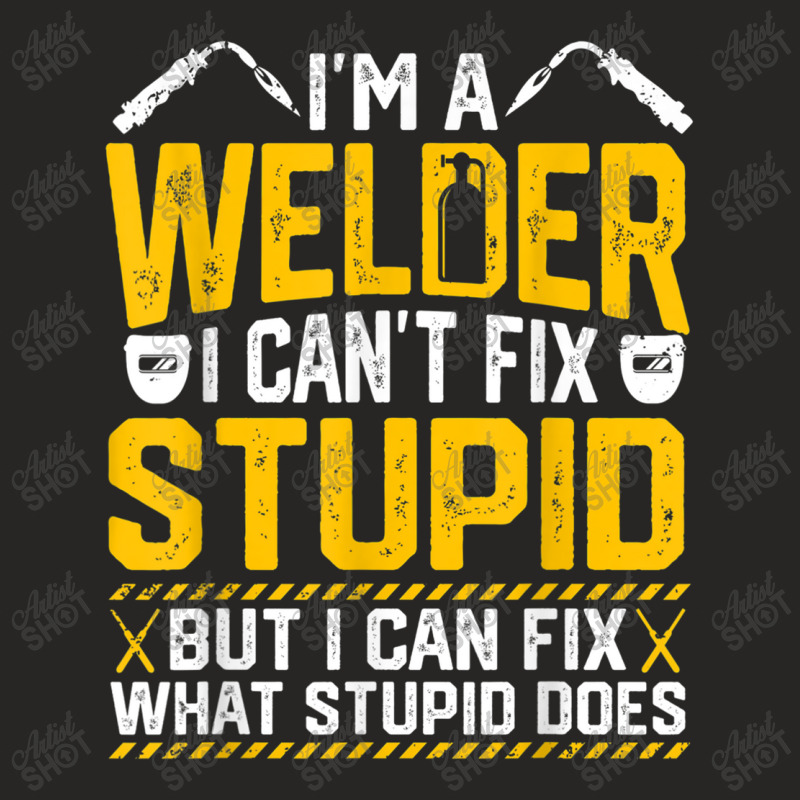 Welder Cool Welding Art For Welder Iron Worker Pipeliner Ladies Fitted T-Shirt by urethrapricey | Artistshot