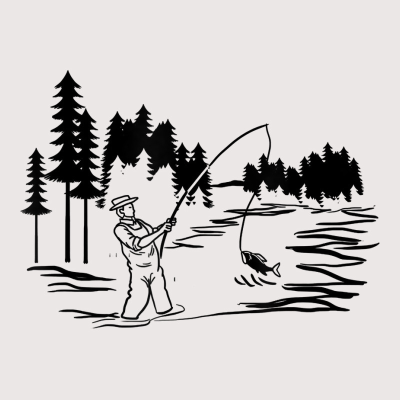 Fisherman Fishing Minimal Art Fishing Lover Angler Dad Gift T Shirt Pocket T-Shirt by lelalucin | Artistshot