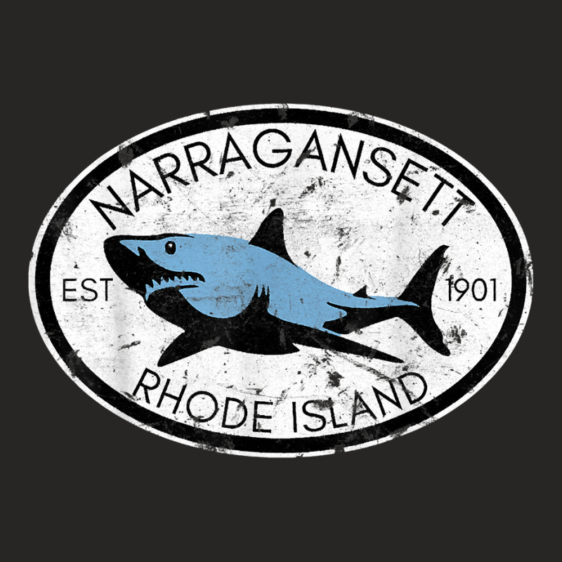 Narragansett Rhode Island Fishing Shark Fish Beach Vintage T Shirt Ladies Fitted T-Shirt by aryanahjerich | Artistshot