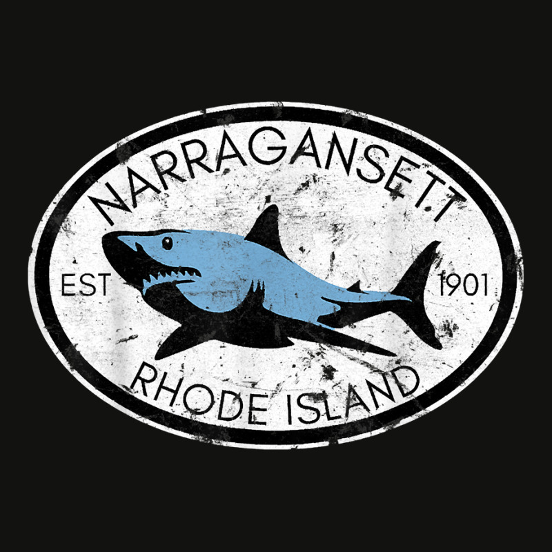 Narragansett Rhode Island Fishing Shark Fish Beach Vintage T Shirt Scorecard Crop Tee by aryanahjerich | Artistshot