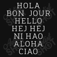 Hello 7 Languages Hola Bonjour Ni Hao Chinese French Italian Accessory Pouches | Artistshot