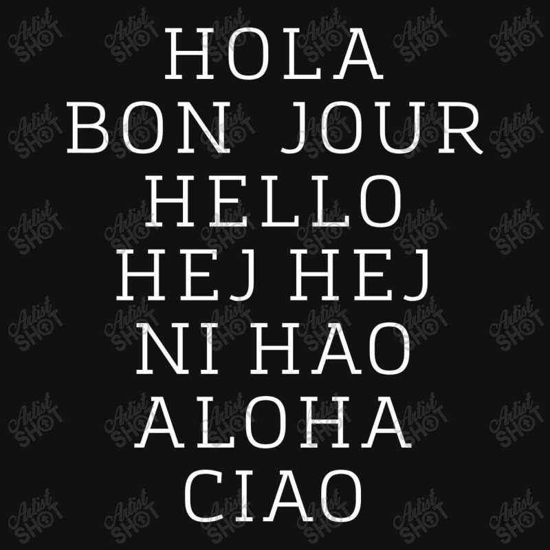 Hello 7 Languages Hola Bonjour Ni Hao Chinese French Italian Accessory Pouches | Artistshot