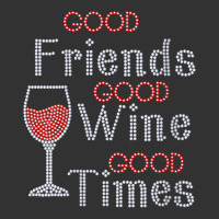 Womens Good Friends Good Wine Good Times Bling Rhinestone V Neck T Shi Baby Bodysuit | Artistshot