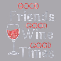 Womens Good Friends Good Wine Good Times Bling Rhinestone V Neck T Shi Youth 3/4 Sleeve | Artistshot