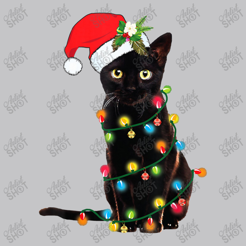 Cat Santa Black Cat Up In Christmas Tree Lights Holiday Baby Bodysuit by galakepol | Artistshot