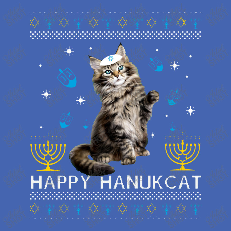 Happy Hanukcat Ugly Hanukkah Sweater Maine Coon Cat Jewish Zipper Hoodie by celanasubek | Artistshot