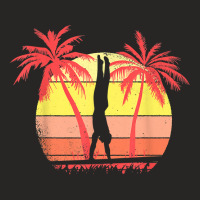 Gymnast Parallel Bar Summer Sunset 80s Palm T Shirt Ladies Fitted T-shirt | Artistshot