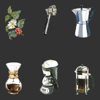 Coffee Making Tools And Equipment T  Shirt Assorted Coffee Making Tool Baby Bodysuit | Artistshot