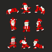 Funny Santa Christmas Yoga Positions Ladies Fitted T-shirt | Artistshot