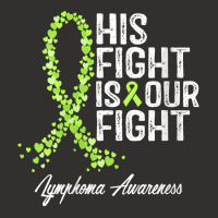 Womens His Fight Is Our Fight Warrior Support Lymphoma Awareness V Nec Champion Hoodie | Artistshot