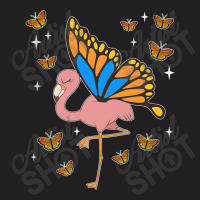 Flamingo Fantasy Butterfly Exotic Bird Animal Insect Pink Flamingo T-shirt | Artistshot