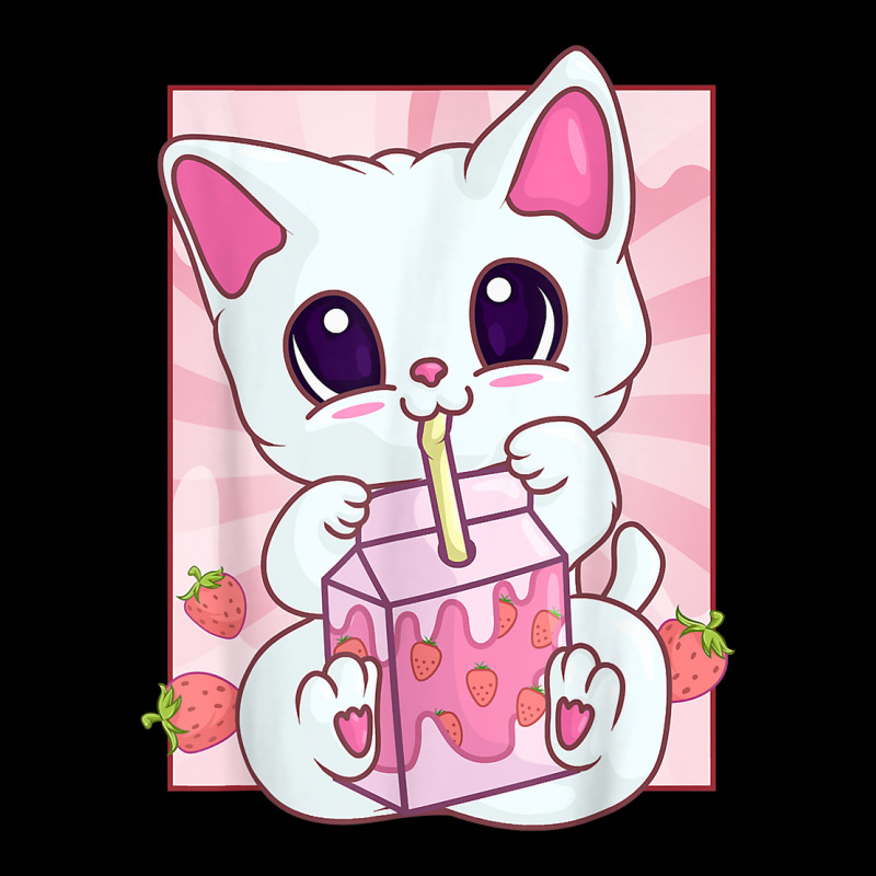 Strawberry Milkshake Cat For Women Girls, Kawaii Anime Neko T Shirt Long Sleeve Baby Bodysuit by michealamifflin | Artistshot