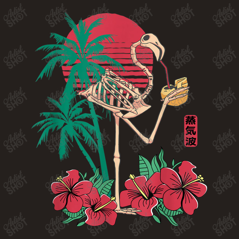 Flamingo Flamingo Skeleton Flower Retro Funny Crazy Drinking Flamingo Tank Top by criticizematter | Artistshot