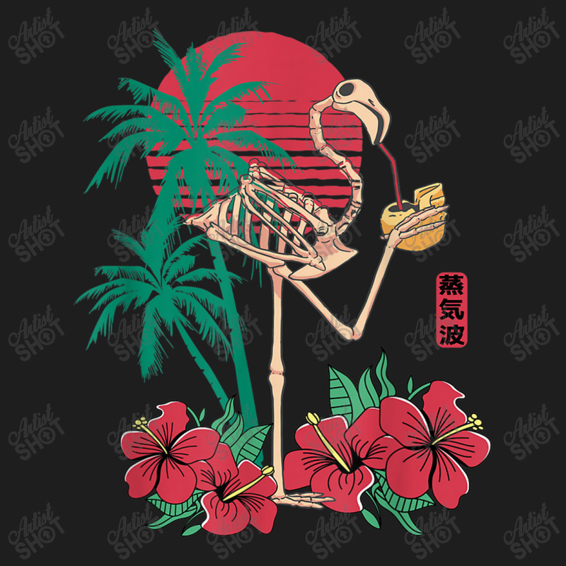 Flamingo Flamingo Skeleton Flower Retro Funny Crazy Drinking Flamingo Classic T-shirt by criticizematter | Artistshot