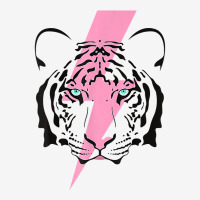 Tiger And Hot Pink Lightning Bolt T Shirt Baby Bibs | Artistshot