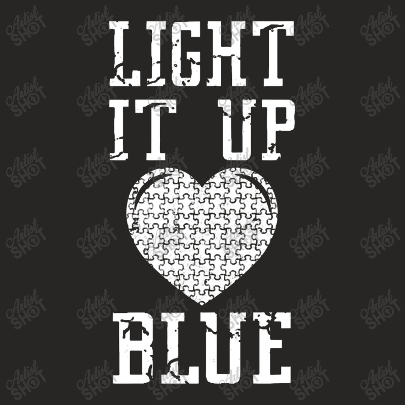 Light It Up Blue Shirt Autism Awareness Puzzle Piece Pullover Ladies Fitted T-Shirt by celanasubek | Artistshot