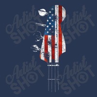 Guitar Bass Guitar Headstock Usa Flag For Bassist And Bass Player Ladies Denim Jacket | Artistshot