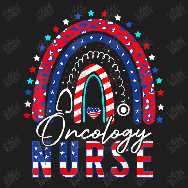 Nurse Cool Patriotic Oncology Nurse Usa Flag Rainbow 4th Of July Classic T-shirt by urethrapricey | Artistshot