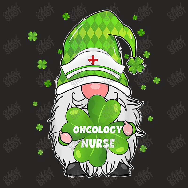 Nurse Funny Gnome With Shamrock Oncology Nurse St Patricks Day Ladies Fitted T-Shirt by urethrapricey | Artistshot