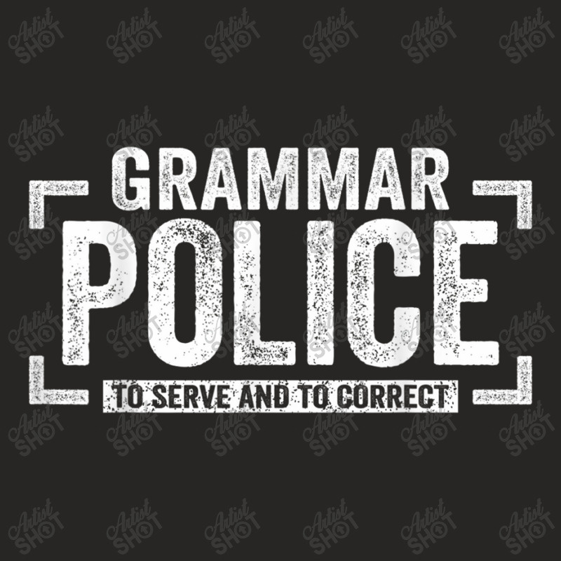 Police Grammar Police Thin Blue Line For And Cop Ladies Fitted T-Shirt by criticizematter | Artistshot