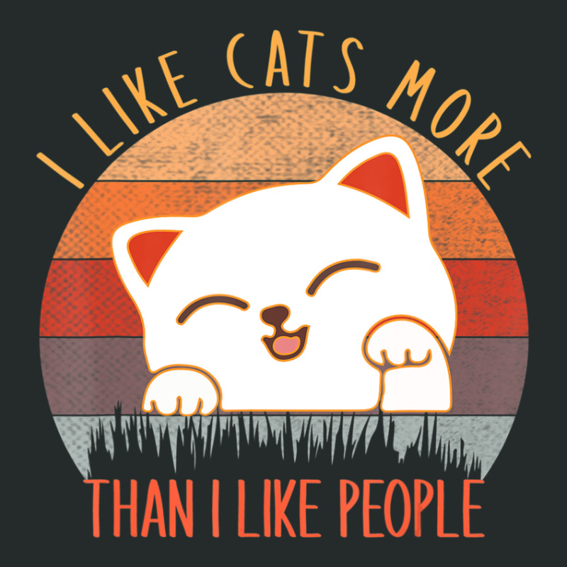 I Like Cats More Than People Cat Lover Women's Triblend Scoop T-shirt by Ashraf Sarah | Artistshot