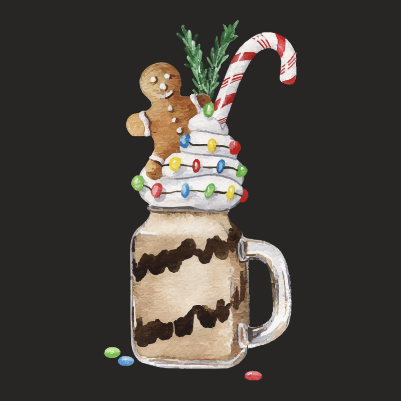 Gingerbread Man Candy Monstershake T  Shirt Christmas Gingerbread Choc Ladies Fitted T-Shirt by thymeartiste | Artistshot