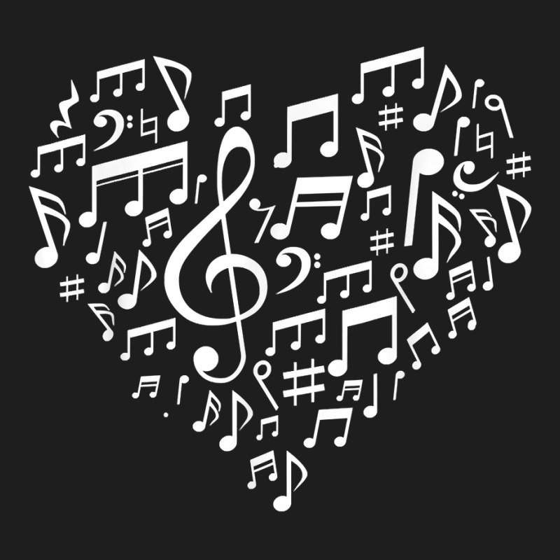 Heart Shape Musical Notes Music Lovers Gifts Valentines Day T Shirt Classic T-shirt by nayarilorenzi | Artistshot