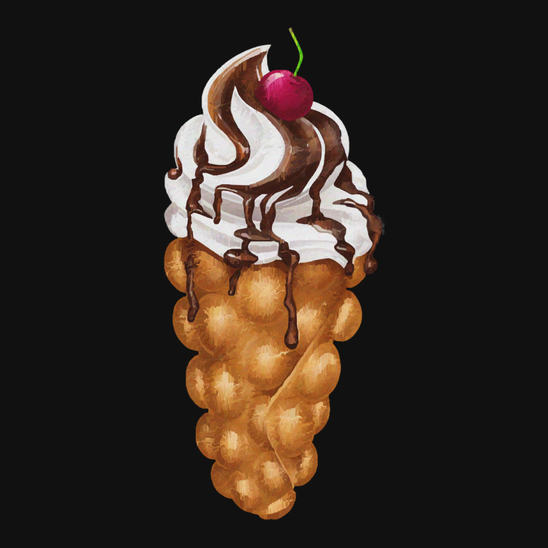 Bubble Waffle Ice Cream T  Shirt Egg Bubble Waffle Vanilla Ice Cream W Baby Bibs by pintailracehorse | Artistshot